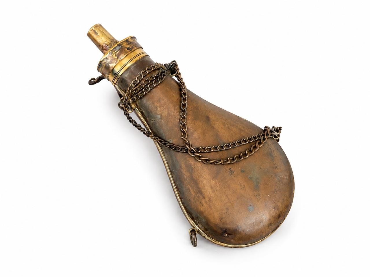 Copper and Brass Powder Flask — Antiques & Curiosities from The Quirk